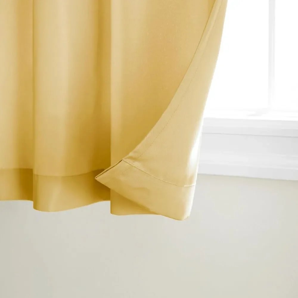 Cabana Solid GT Indoor/Outdoor Light Filtering Grommet 54x63 Sundress Yellow 4‎